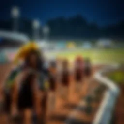 Exciting horse racing scene with galloping horses